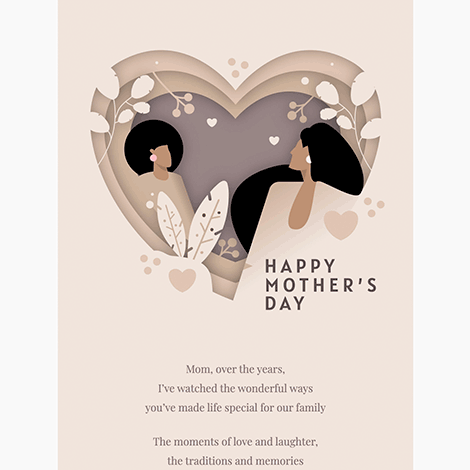 Paper Cutout Hearts Mother's Day eCard